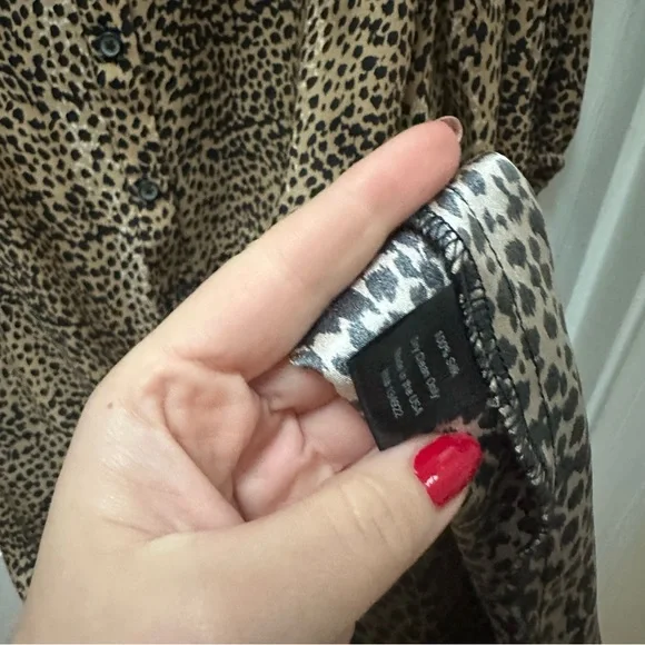 Emerson Fry Fiona Dress Little Cheetah Animal Print Silk brown m medium - Picture 6 of 8